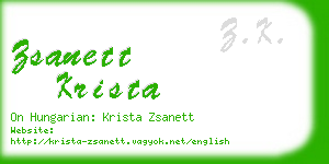 zsanett krista business card